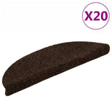 vidaXL Self-Adhesive Stair Mats 15 pcs 56x17x3 cm Light Brown Half Round