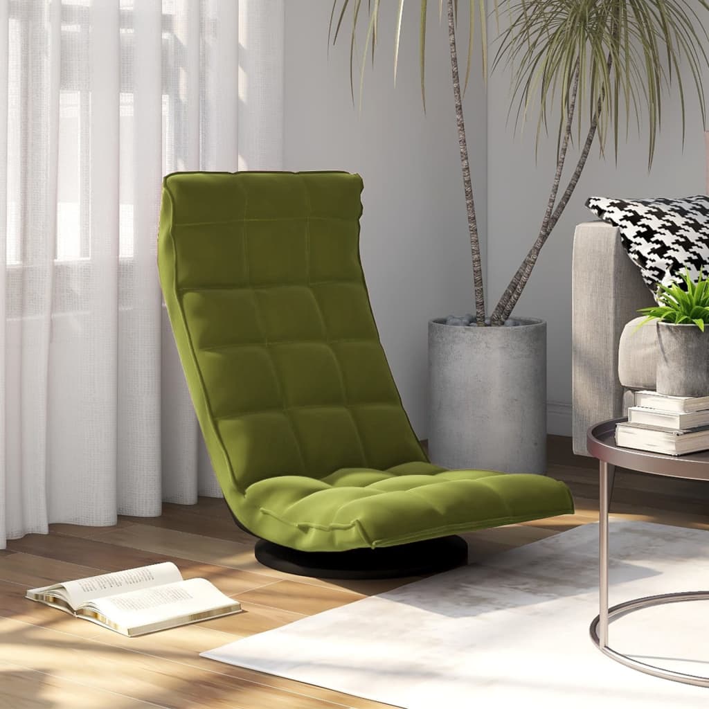 vidaXL Swivel Floor Chair Velvet Blue
