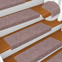 vidaXL Tapis de piège à linge 15 pièces 65x21x4 cm brun clair avec bord droit