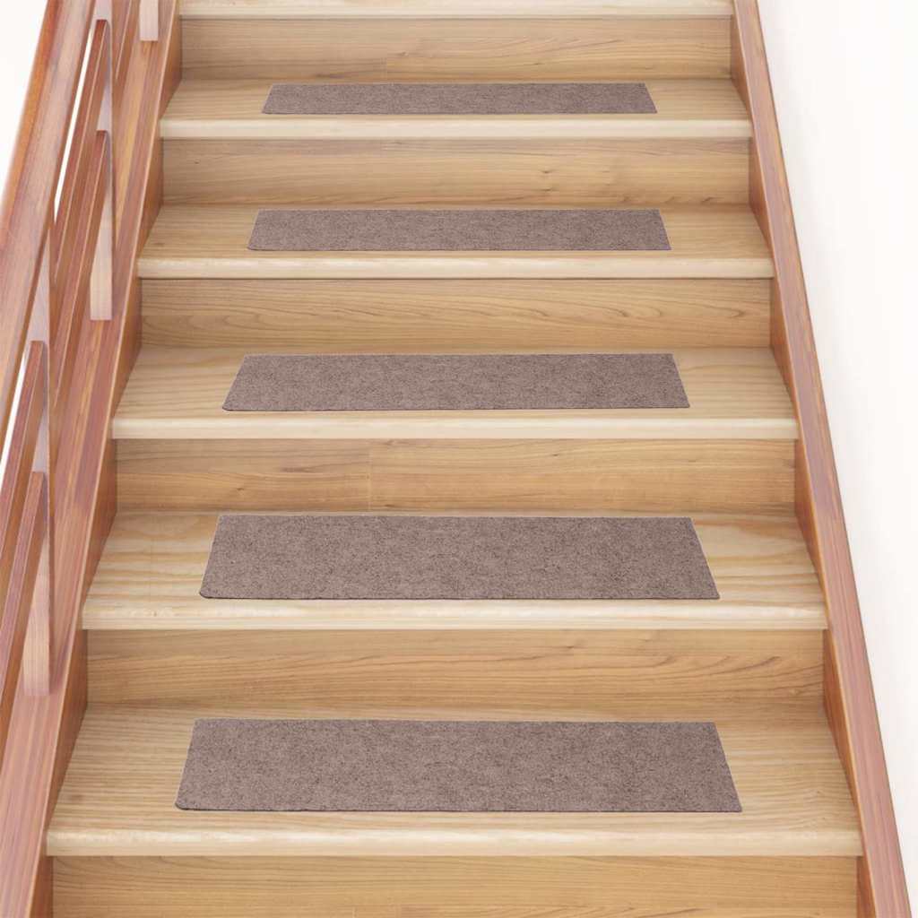 vidaXL Trapmatten zelfklevend 15 stuks 60x25 cm lichtbruin rechthoekig