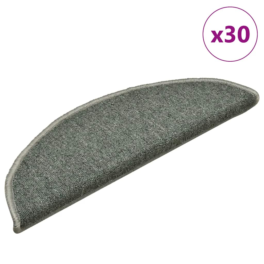vidaXL Stair Mats 15 pcs 56x17x3 cm Anthracite Half Round