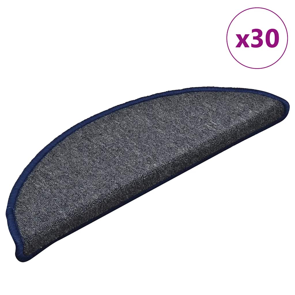 vidaXL Stair Mats 15 pcs 56x17x3 cm Anthracite Half Round