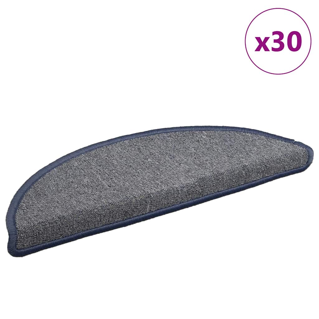 vidaXL Stair Mats 15 pcs 56x17x3 cm Anthracite Half Round