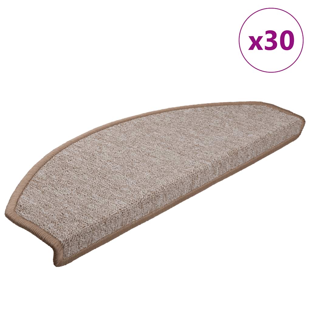 vidaXL Stair Mats 15 pcs 56x17x3 cm Anthracite Half Round