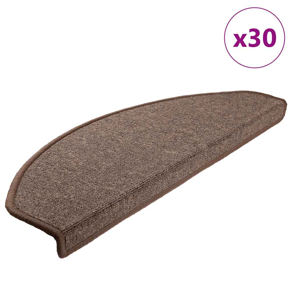 vidaXL Stair Mats 15 pcs 56x17x3 cm Anthracite Half Round