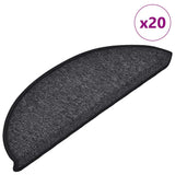 vidaXL Stair Mats 15 pcs 56x17x3 cm Anthracite Half Round