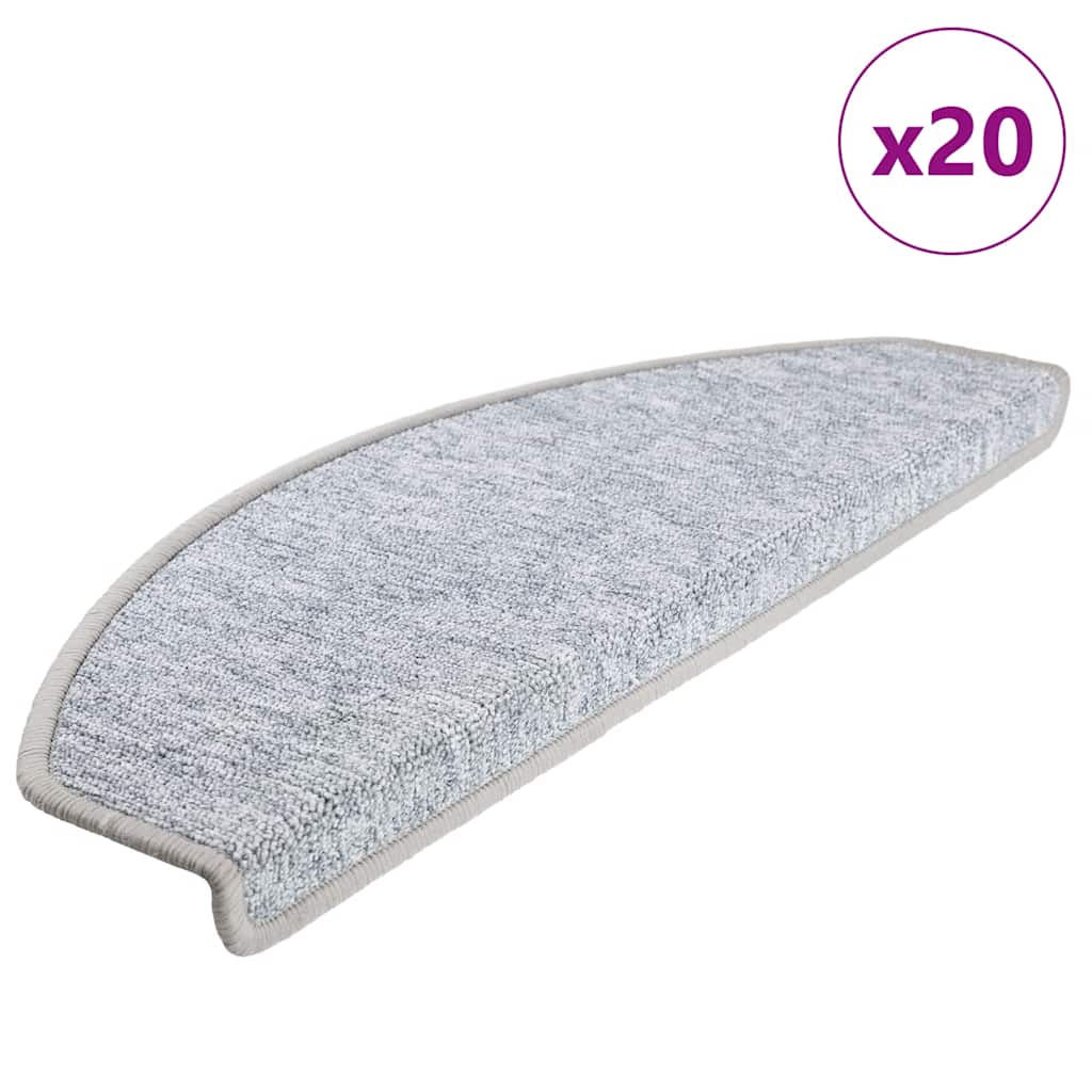 vidaXL Stair Mats 15 pcs 56x17x3 cm Anthracite Half Round