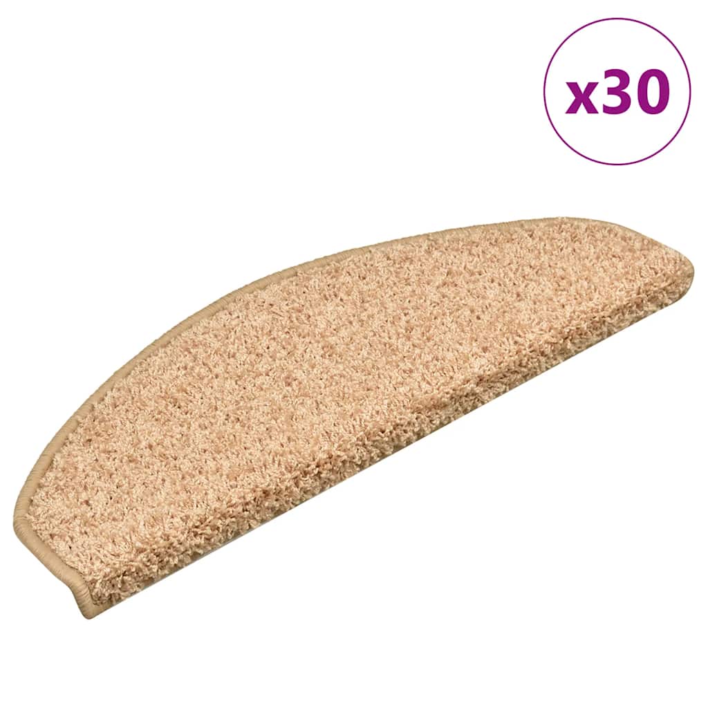 vidaXL Stair Mats 15 pcs 56x17x3 cm Grey Semi-circular