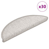 vidaXL Self-Adhesive Stair Mats 15 pcs Sisal-Look 56x17x3 cm Platinum-coloured