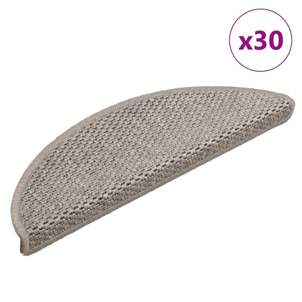 vidaXL Self-Adhesive Stair Mats 15 pcs Sisal-Look 56x17x3 cm Platinum-coloured