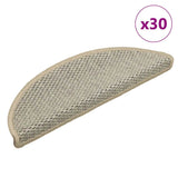 vidaXL Self-Adhesive Stair Mats 15 pcs Sisal-Look 56x17x3 cm Platinum-coloured