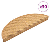 vidaXL Self-Adhesive Stair Mats 15 pcs Sisal-Look 56x17x3 cm Platinum-coloured