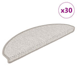 vidaXL Self-Adhesive Stair Mats 15 pcs Sisal-Look 56x17x3 cm Platinum-coloured