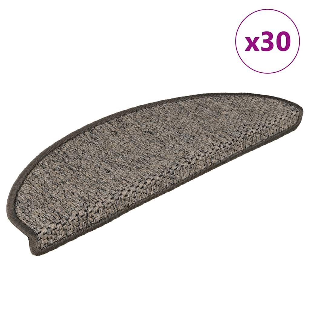 vidaXL Self-Adhesive Stair Mats 15 pcs Sisal-Look 56x17x3 cm Platinum-coloured