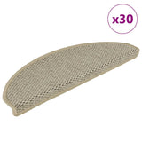 vidaXL Self-Adhesive Stair Mats 15 pcs Sisal-Look 56x17x3 cm Platinum-coloured