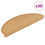 vidaXL Self-Adhesive Stair Mats 15 pcs Sisal-Look 56x17x3 cm Platinum-coloured