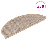vidaXL Self-Adhesive Stair Mats 15 pcs Sisal-Look 56x17x3 cm Platinum-coloured