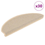 vidaXL Self-Adhesive Stair Mats 15 pcs Sisal-Look 56x17x3 cm Platinum-coloured