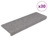 vidaXL Trapmatten zelfklevend 15 st sisal-look 65x21x4 cm platinakleur
