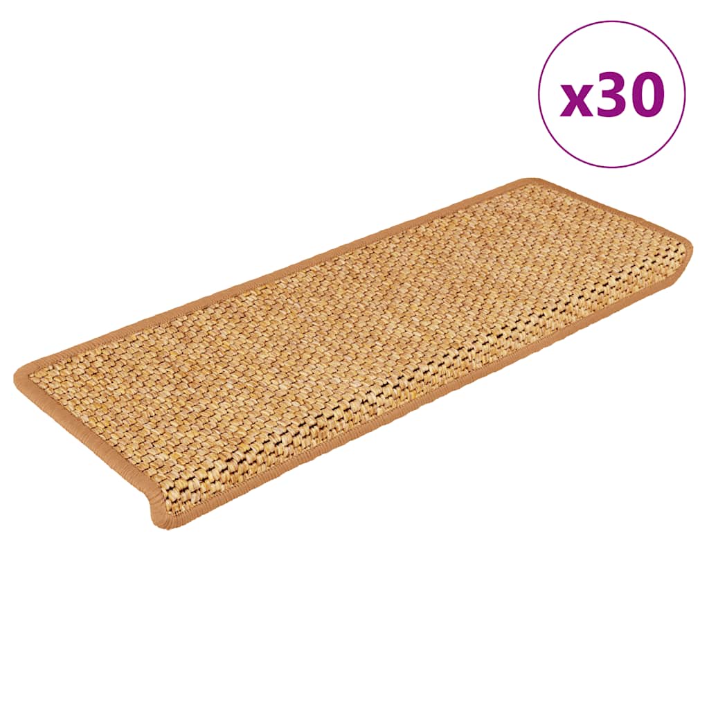 vidaXL Trapmatten zelfklevend 15 st sisal-look 65x21x4 cm platinakleur