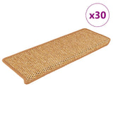 vidaXL Trapmatten zelfklevend 15 st sisal-look 65x21x4 cm platinakleur