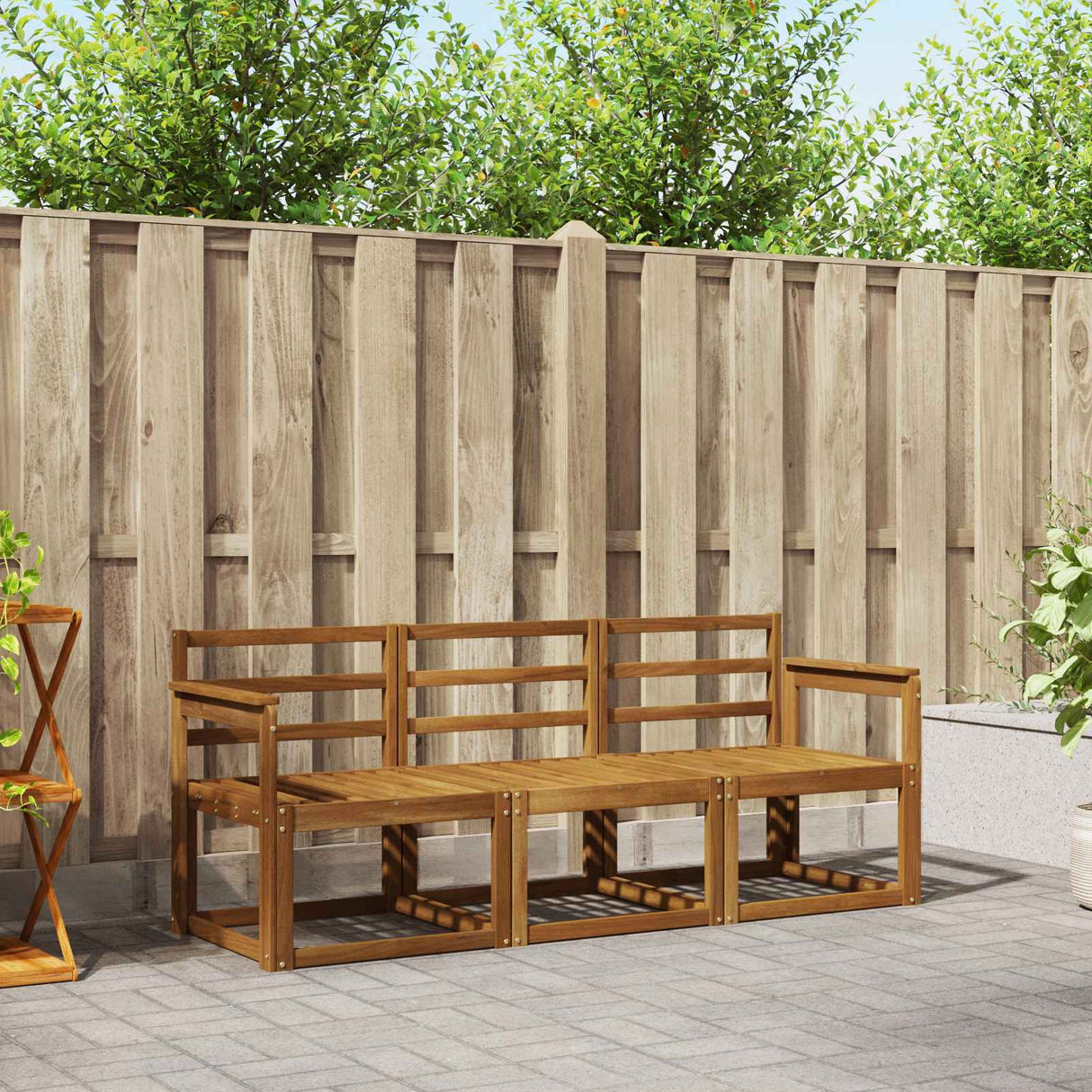 vidaXL Ensemble de canapés de jardin 3 pcs Bois d'acacia massif Naturel
