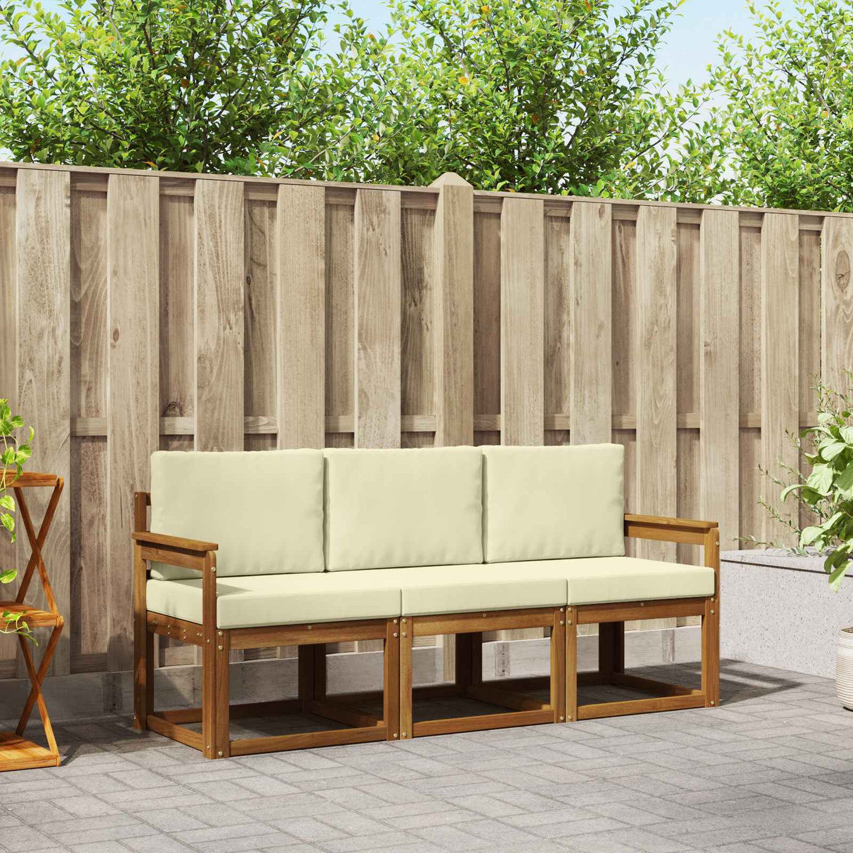 vidaXL Ensemble de canapés de jardin 3 pcs Bois d'acacia massif Naturel