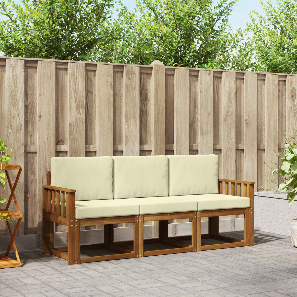 vidaXL Ensemble de canapés de jardin 3 pcs Bois d'acacia massif Naturel