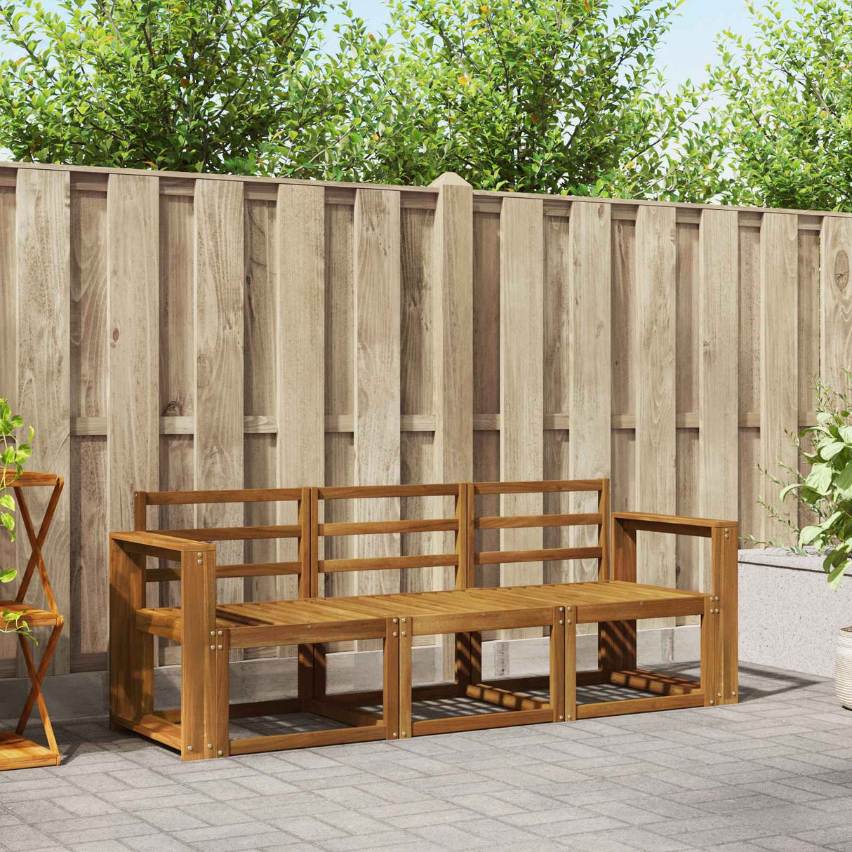 vidaXL Ensemble de canapés de jardin 3 pcs Bois d'acacia massif Naturel