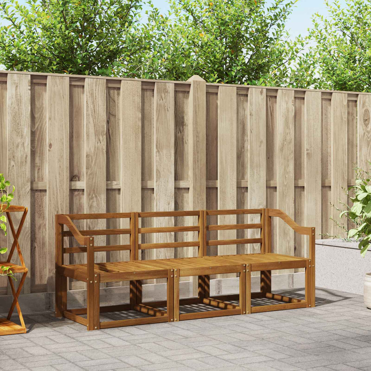 vidaXL Ensemble de canapés de jardin 3 pcs Bois d'acacia massif Naturel