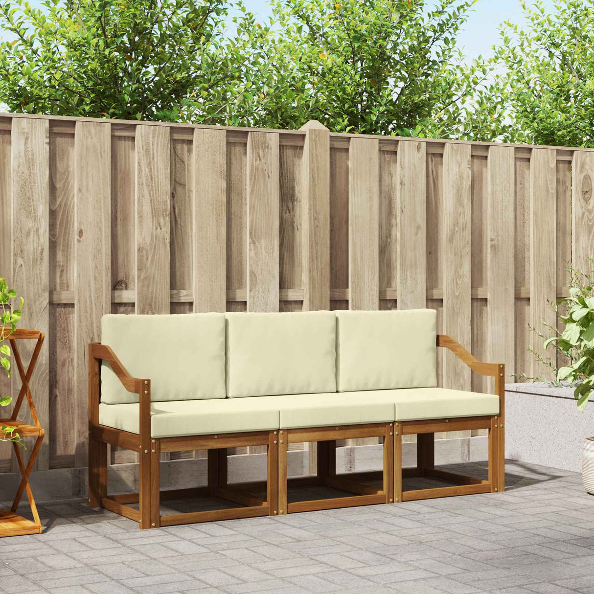vidaXL Ensemble de canapés de jardin 3 pcs Bois d'acacia massif Naturel