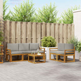 vidaXL Outdoor Sofa Set 6 pcs Natural Solid Acacia Wood