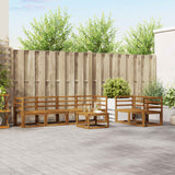 vidaXL Buiten bank set 7 pcs Naturel