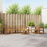 vidaXL Buiten bank set 7 pcs Naturel