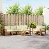 vidaXL Buiten bank set 7 pcs Naturel