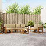 vidaXL Buiten bank set 7 pcs Naturel
