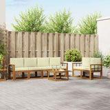 vidaXL Buiten bank set 7 pcs Naturel