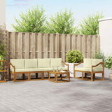 vidaXL Buiten bank set 7 pcs Naturel
