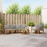 vidaXL Buiten bank set 7 pcs Naturel