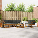 vidaXL Buiten bank set 7 pcs Naturel
