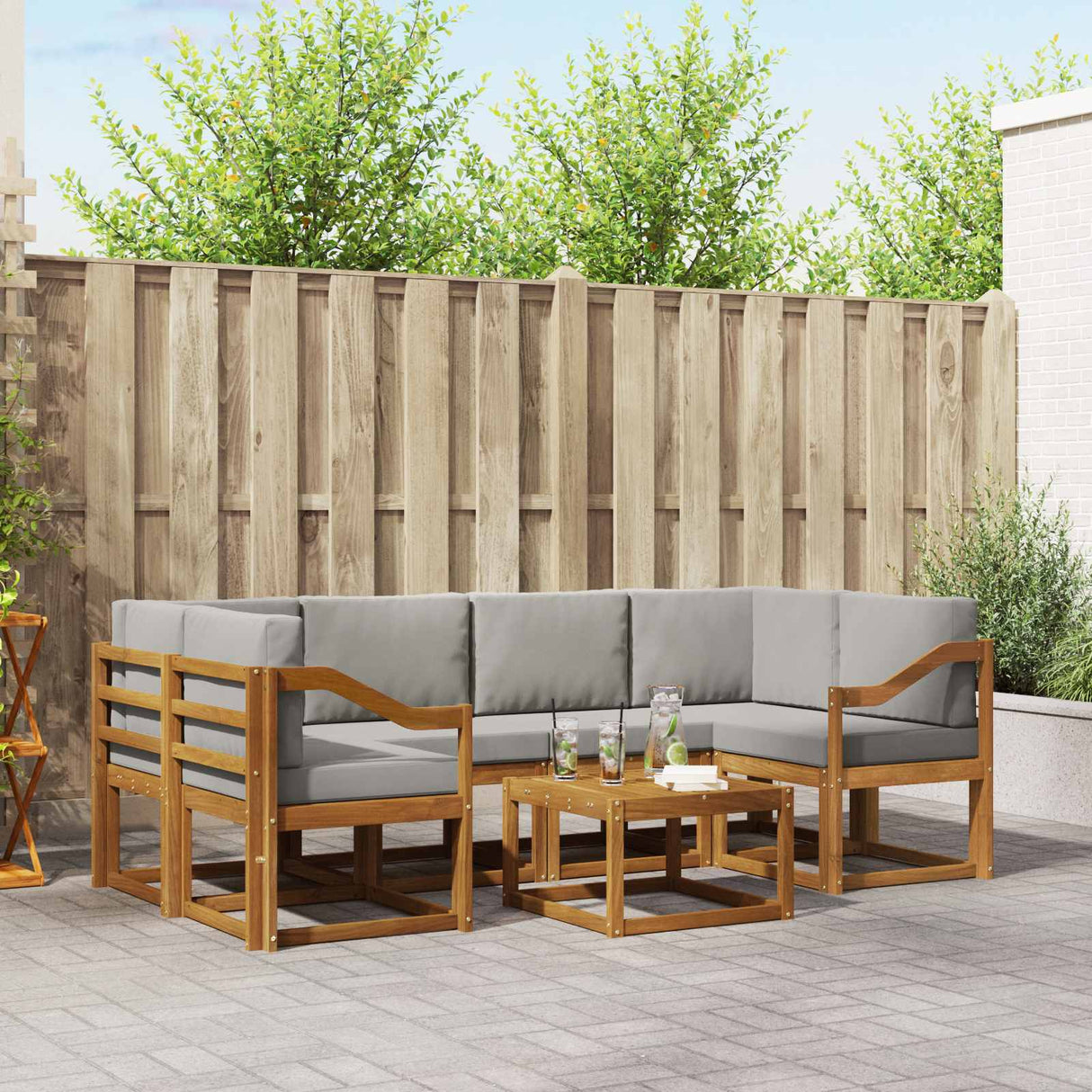 vidaXL Ensemble de banque de construction avec ustensiles 7 pcs Naturel et Crème
