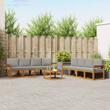 vidaXL Outdoor Sofa Set 9 pcs Natural Solid Acacia Wood