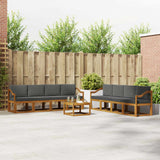 vidaXL Outdoor Sofa Set 9 pcs Natural Solid Acacia Wood