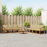 vidaXL Outdoor Sofa Set 9 pcs Natural Solid Acacia Wood