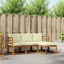 vidaXL Buiten bank set 4 pcs Naturel
