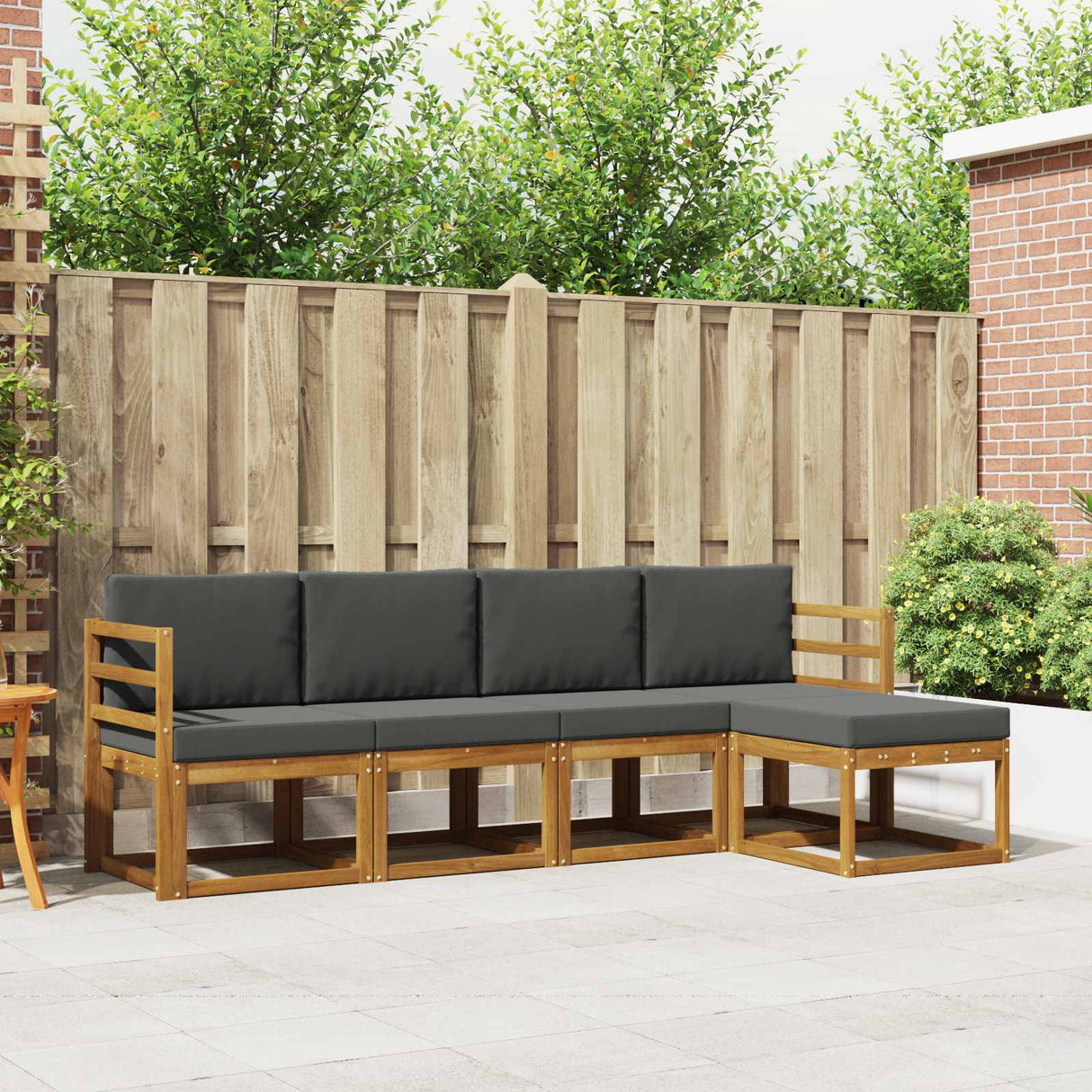vidaXL Buiten bank set 5 pcs Naturel Massief Acacia Hout