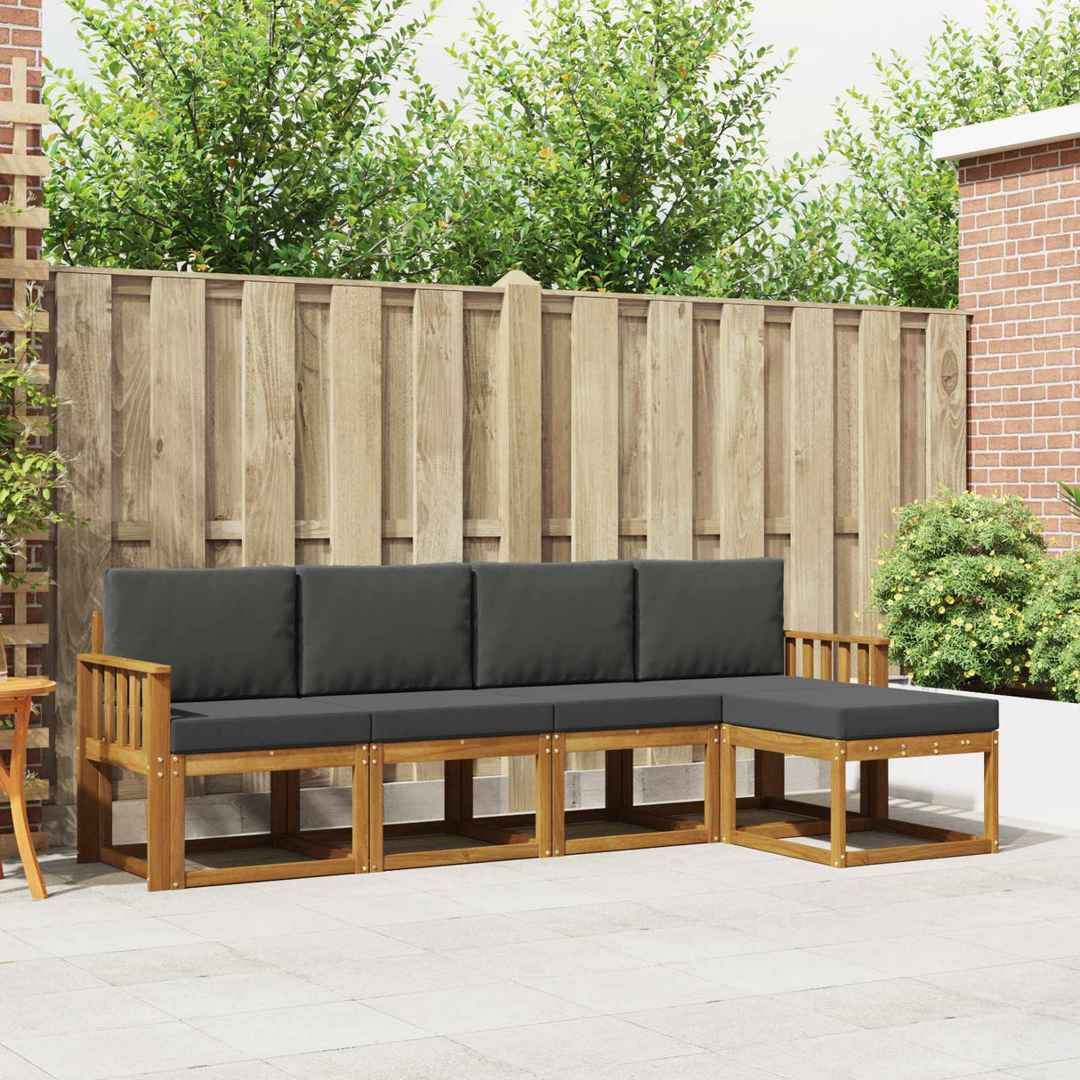 vidaXL Buiten bank set 5 pcs Naturel Massief Acacia Hout