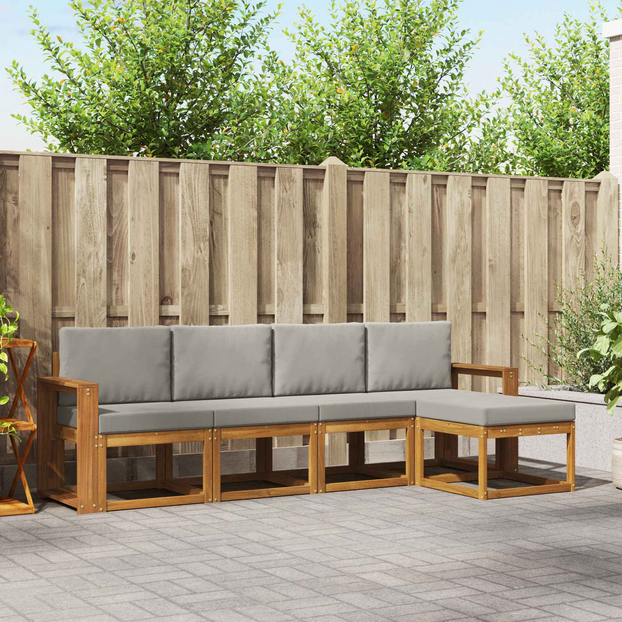 vidaXL Buiten bank set 5 pcs Naturel Massief Acacia Hout