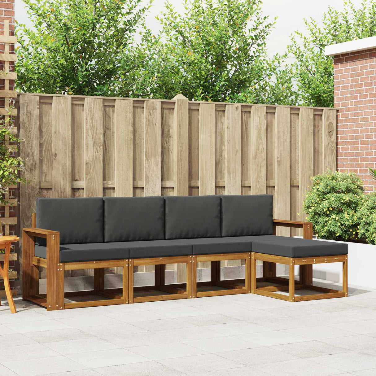vidaXL Buiten bank set 5 pcs Naturel Massief Acacia Hout