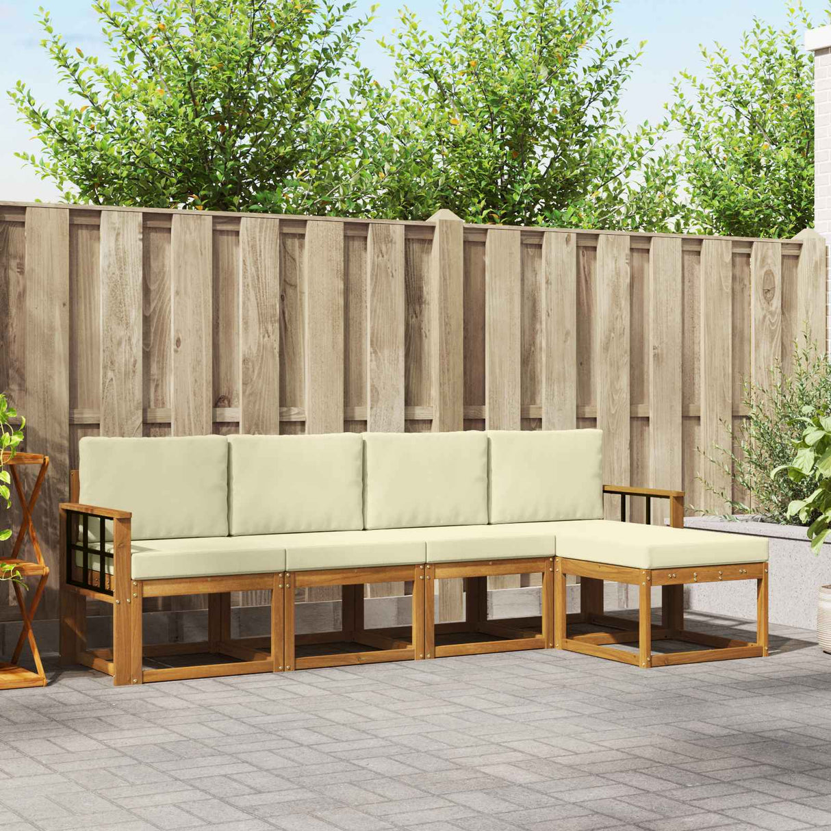 vidaXL Buiten bank set 5 pcs Naturel Massief Acacia Hout
